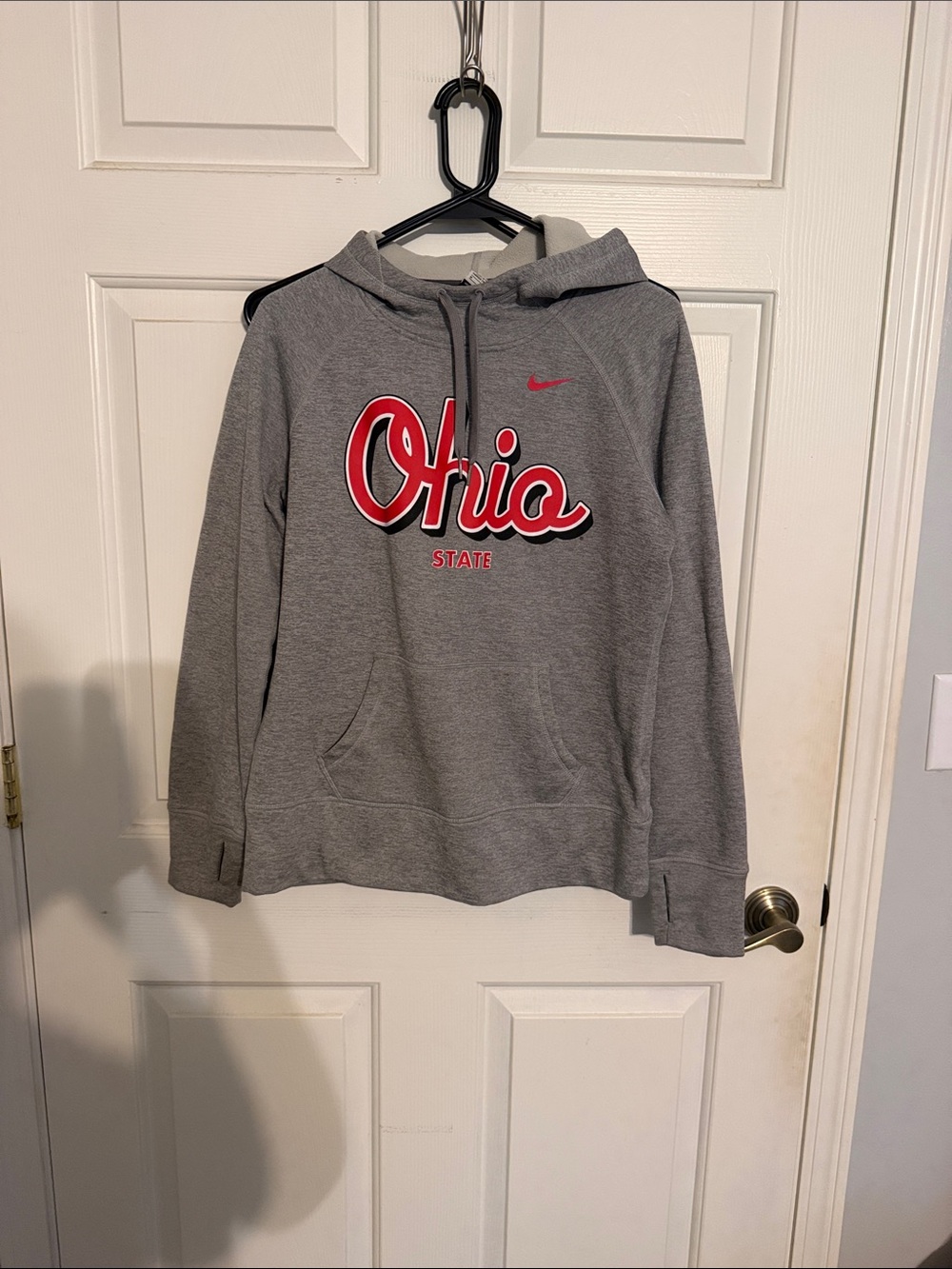 Nike Gray Hoodie with Red Ohio Script